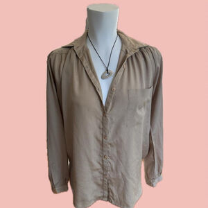 Philippe Ronsard Paris Shirt – Beige, Long Sleeve, Size 38 EU